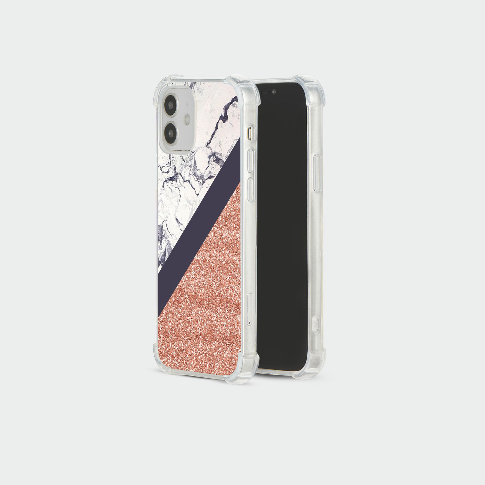 CASE FOR IPHONE 15 14 13 12 11 SE 8 PRO SHOCKPROOF PHONE COVER MARBLE ROSE GOLD - Picture 7 of 34