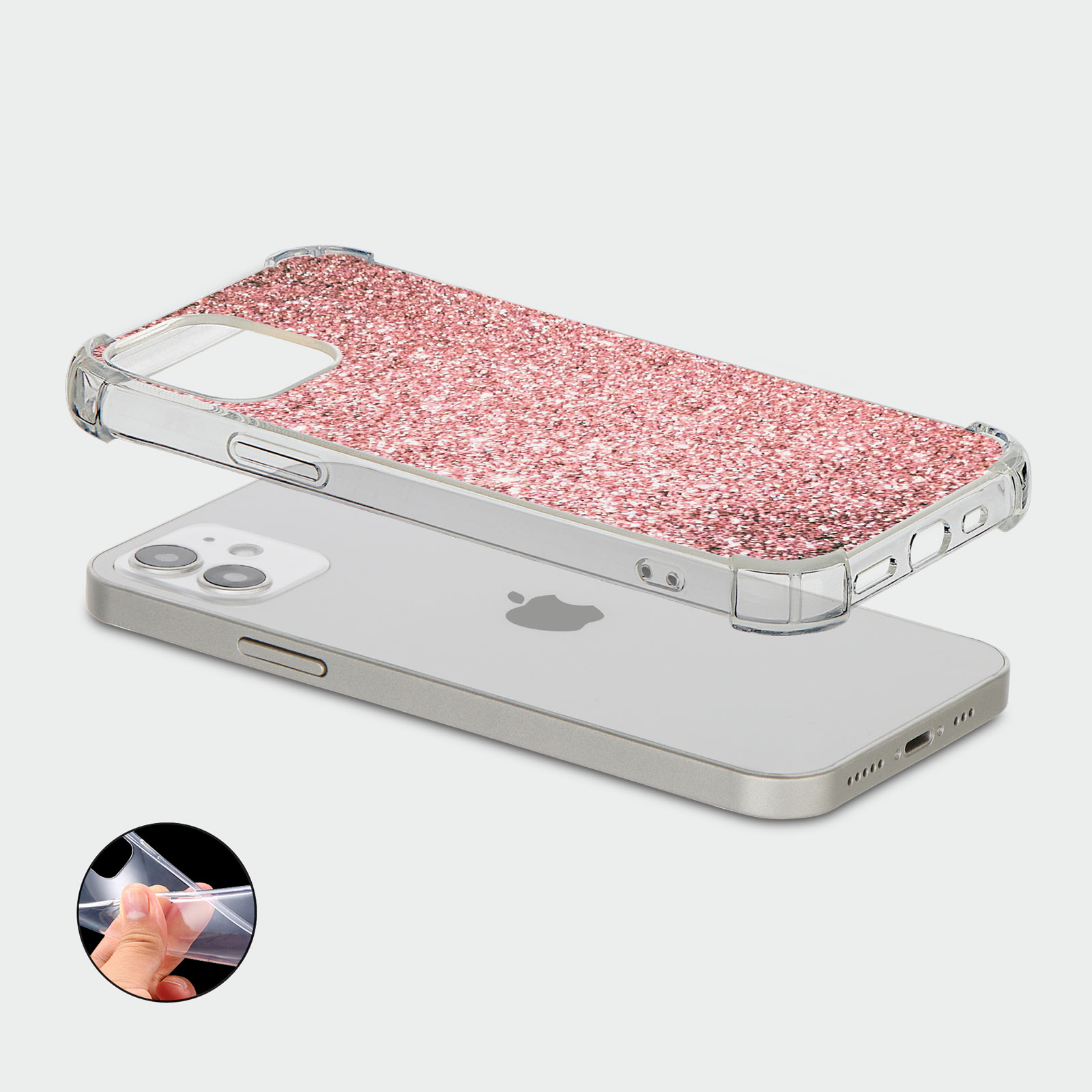 CASE FOR IPHONE 15 14 13 12 11 SE 8 PRO SHOCKPROOF PHONE COVER MARBLE ROSE GOLD - Picture 12 of 34