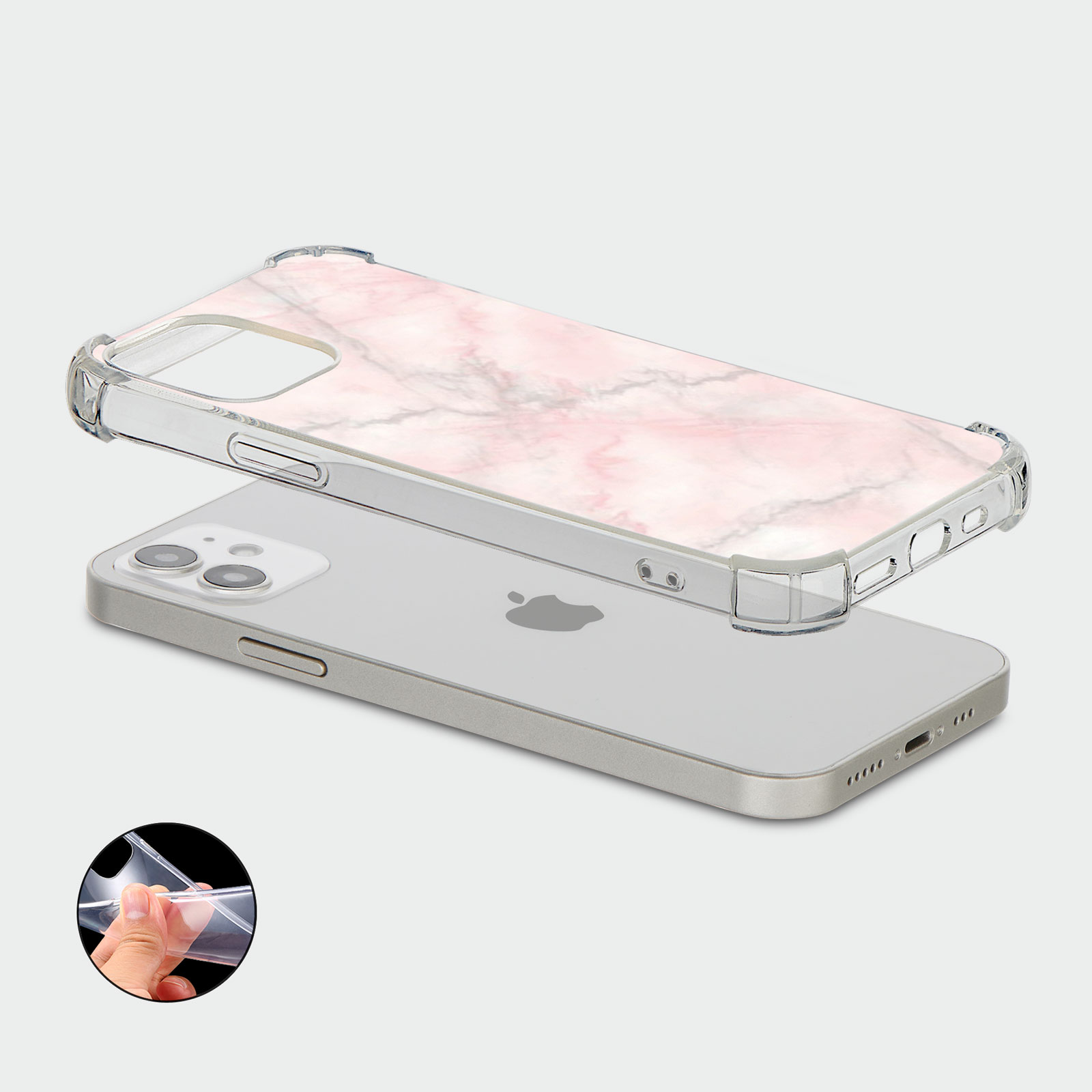 CASE FOR IPHONE 15 14 13 12 11 SE 8 PRO SHOCKPROOF PHONE COVER MARBLE ROSE GOLD - Picture 28 of 34