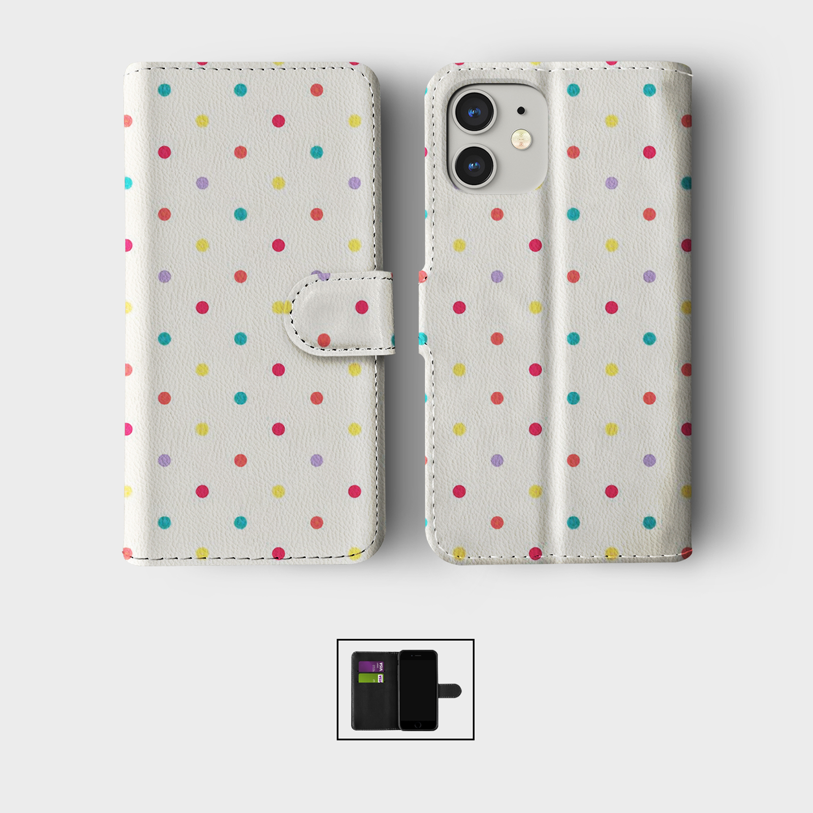 CASE FOR IPHONE 16 15 14 13 12 11 PRO WALLET FLIP PHONE COVER SHABBY CHIC CUTE - Picture 3 of 10