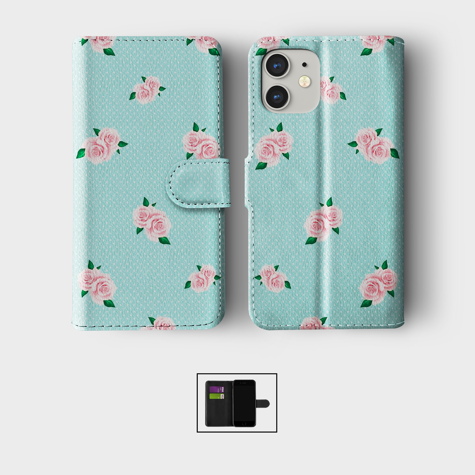 CASE FOR IPHONE 16 15 14 13 12 11 PRO WALLET FLIP PHONE COVER SHABBY CHIC CUTE - Picture 7 of 10