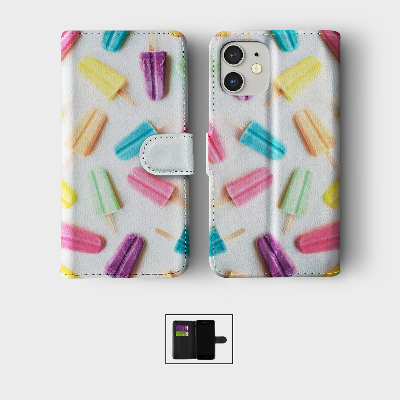CASE FOR IPHONE 16 15 14 13 12 11 PRO WALLET FLIP PHONE COVER SUMMER COLOURFUL - Picture 7 of 10