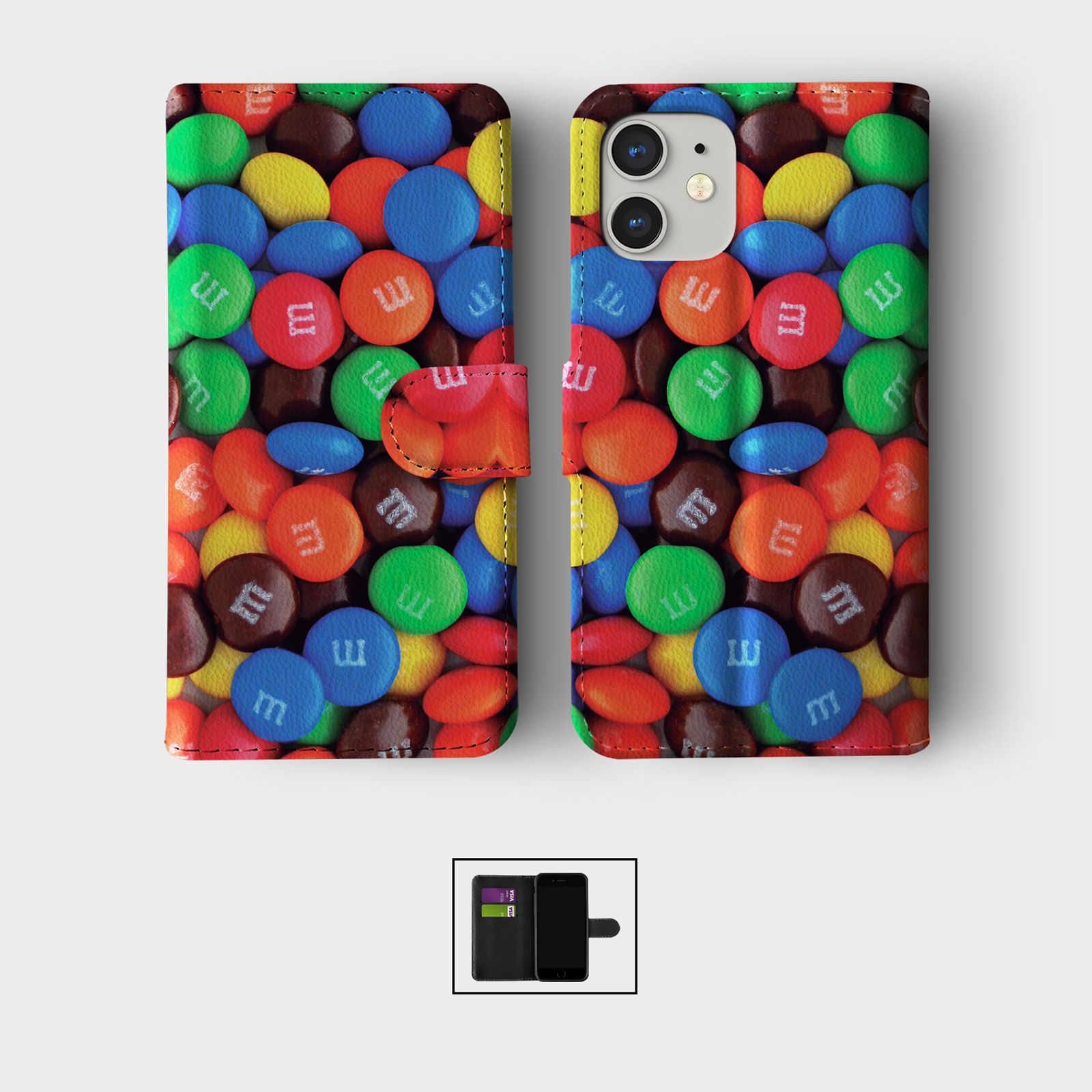 CASE FOR IPHONE 16 16E 15 14 12 12 SE PRO MAX WALLET FLIP PHONE COVER CANDY SHOP - Picture 5 of 8