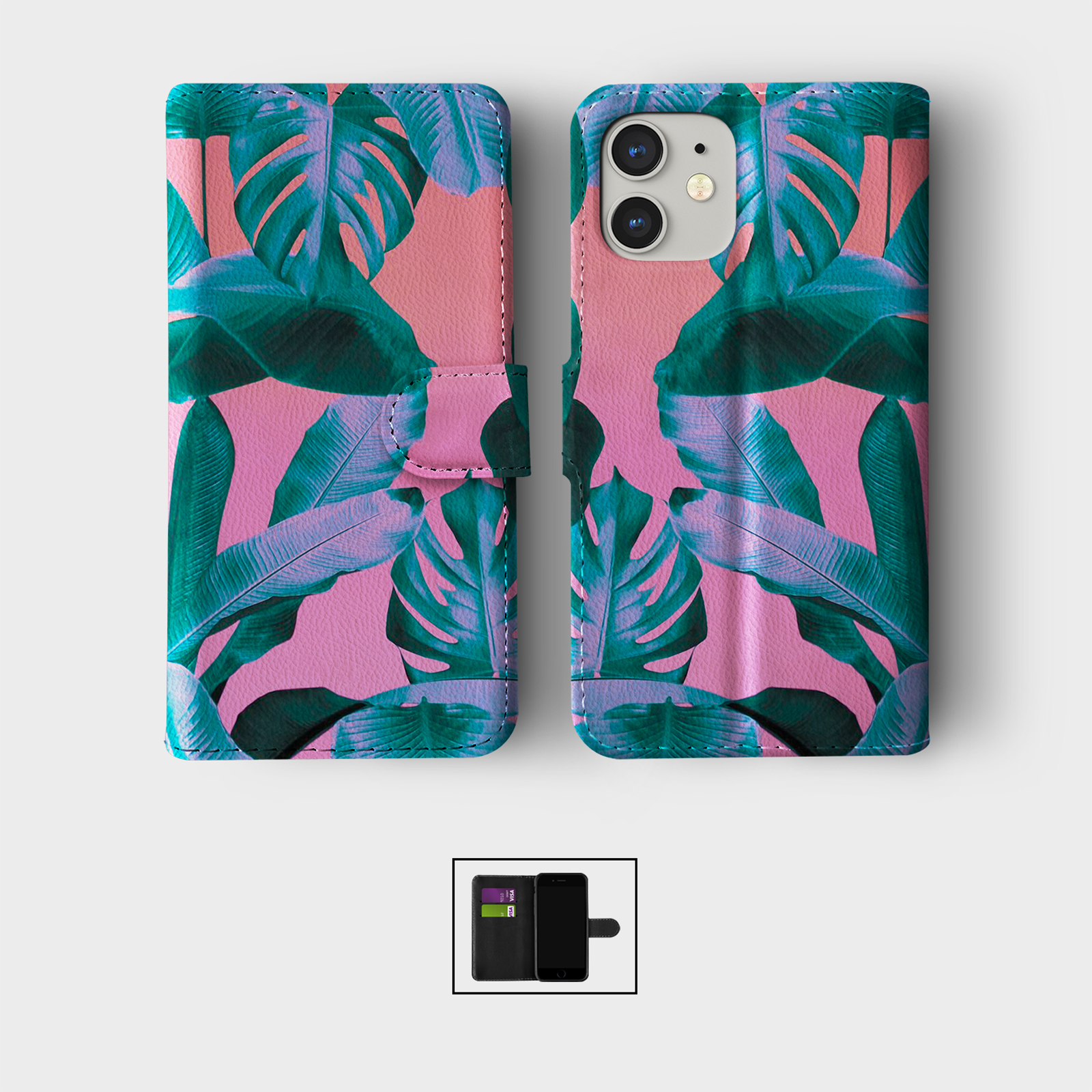 CASE FOR IPHONE 16 15 14 13 12 11 PRO WALLET FLIP PHONE COVER COLOURFUL SUMMER - Picture 2 of 10
