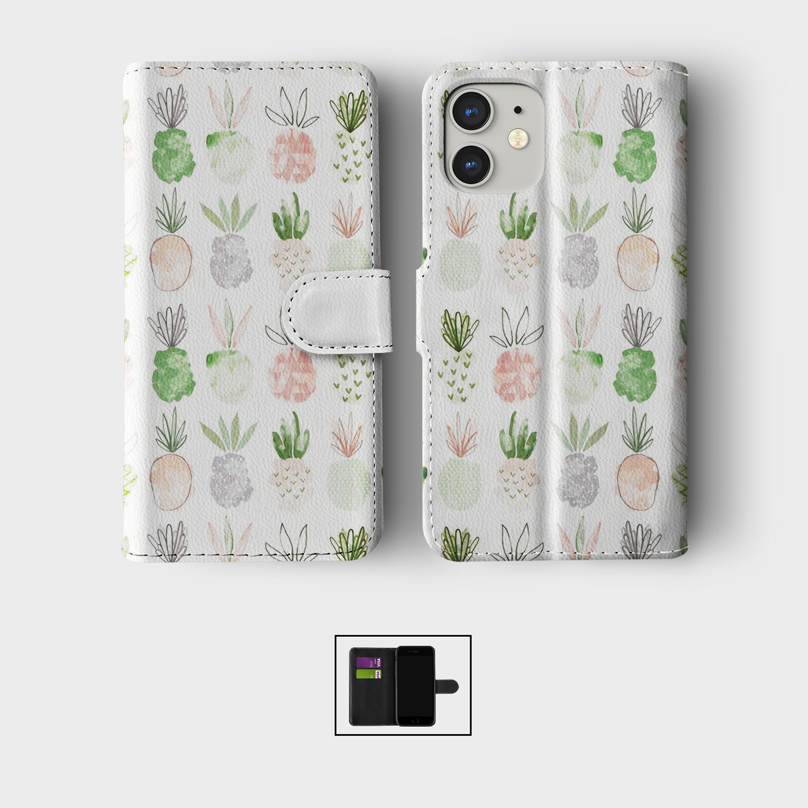CASE FOR IPHONE 16 15 14 13 12 11 PRO WALLET FLIP PHONE COVER COLOURFUL SUMMER - Picture 3 of 10