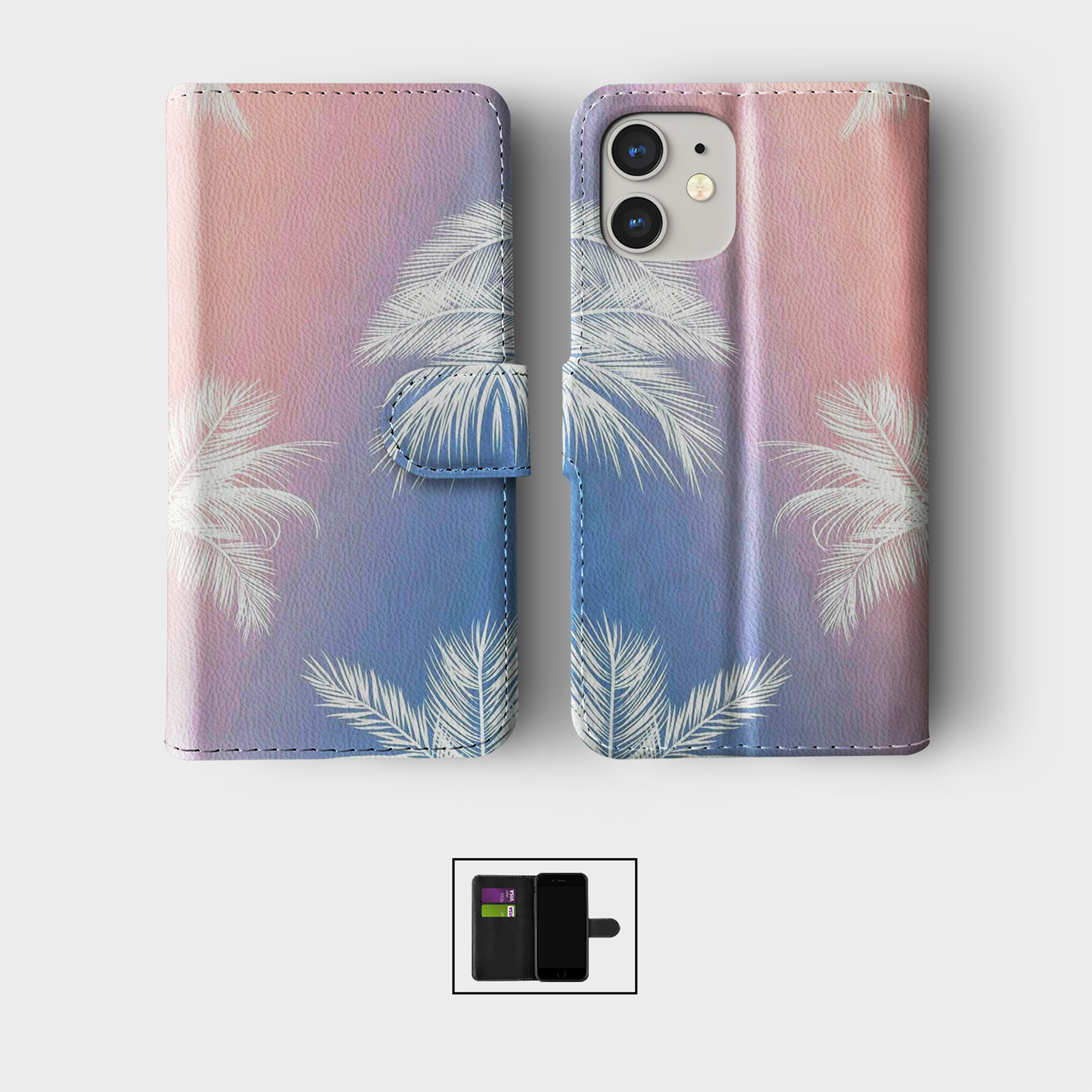 CASE FOR IPHONE 16 15 14 13 12 11 PRO WALLET FLIP PHONE COVER COLOURFUL SUMMER - Picture 5 of 10