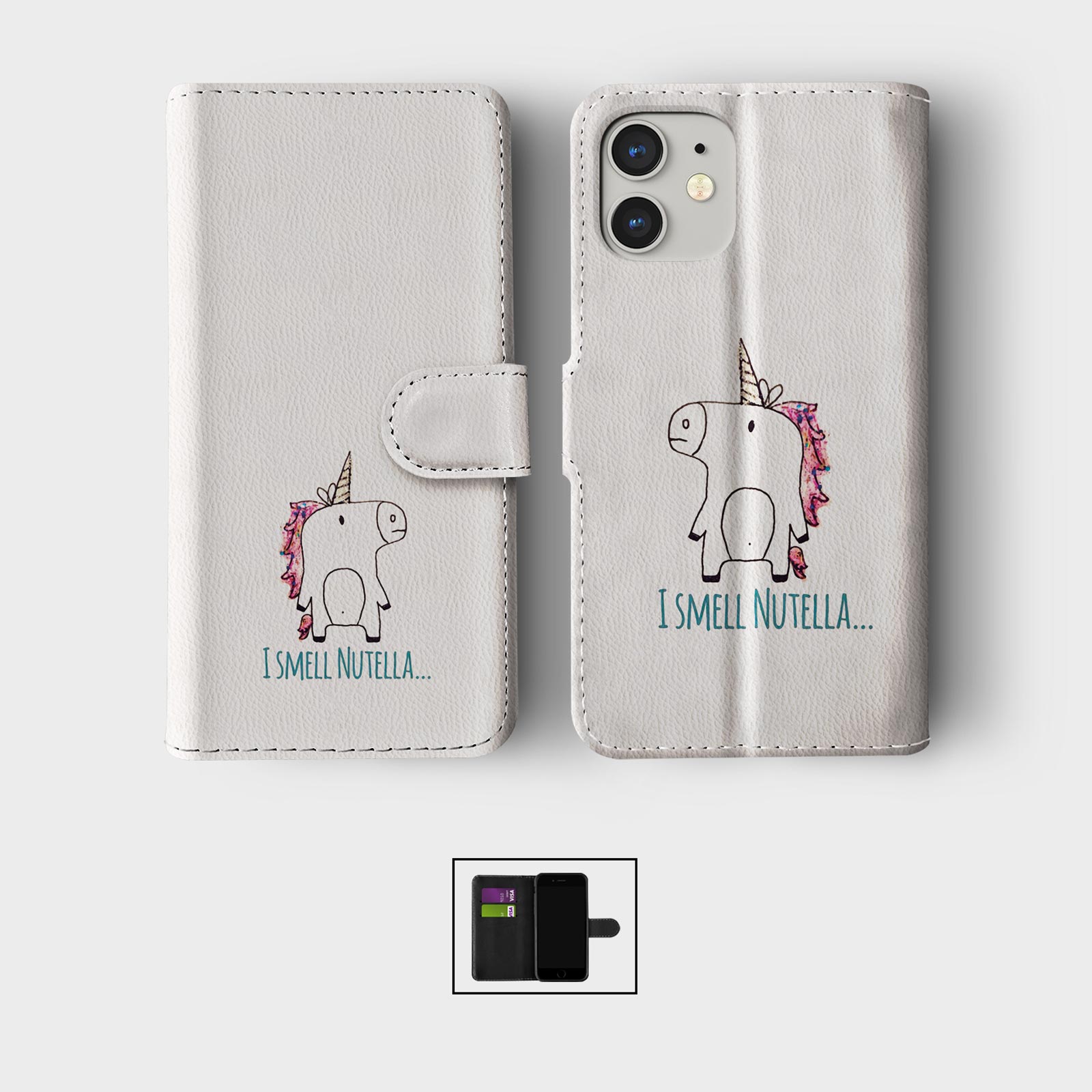 CASE FOR IPHONE 16 15 14 13 12 11 SE WALLET FLIP PHONE COVER UNICORN KAWAII CUTE - Picture 8 of 10