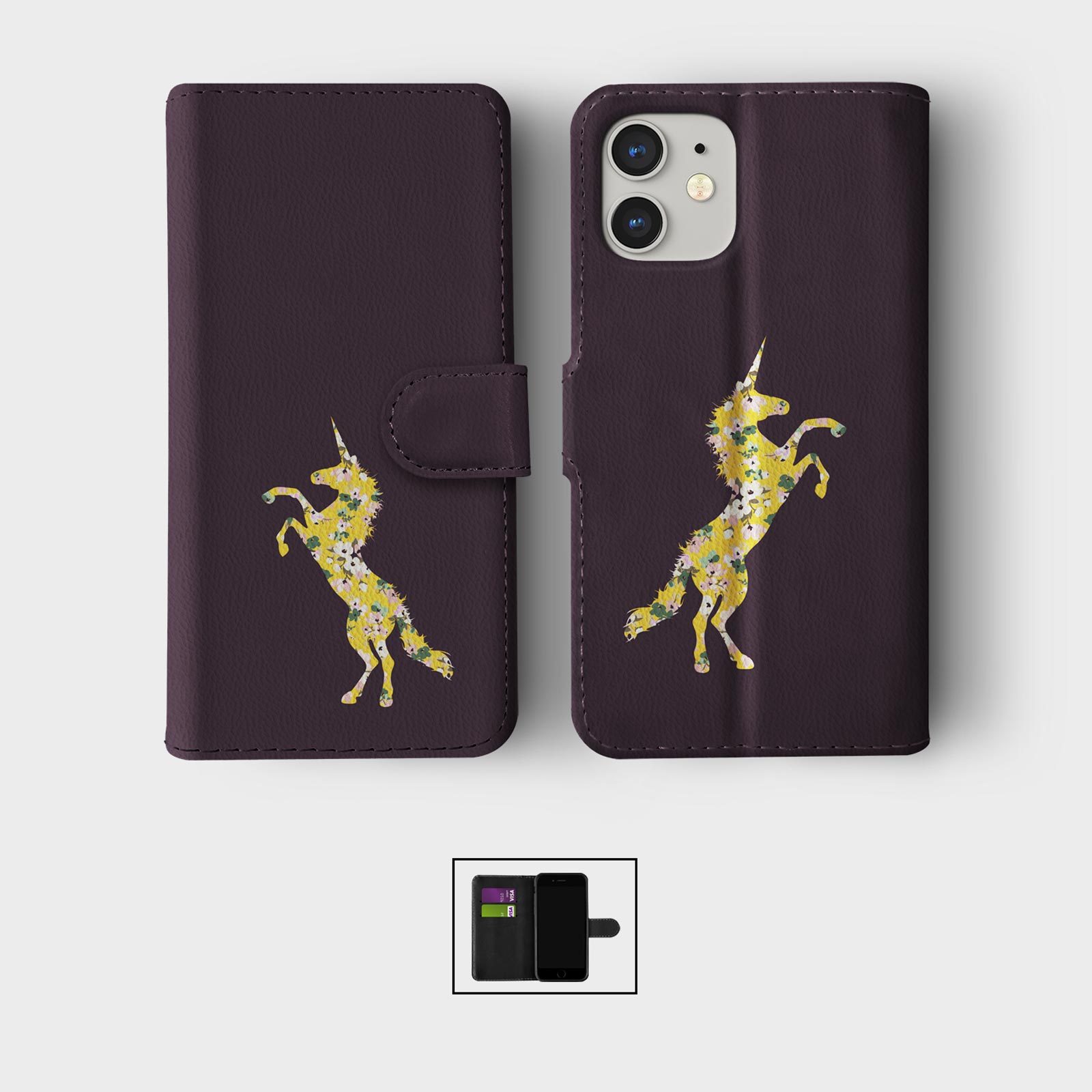 CASE FOR IPHONE 16 16E 15 14 12 SE WALLET FLIP PHONE COVER CUTE UNICORNS STARS - Picture 6 of 7