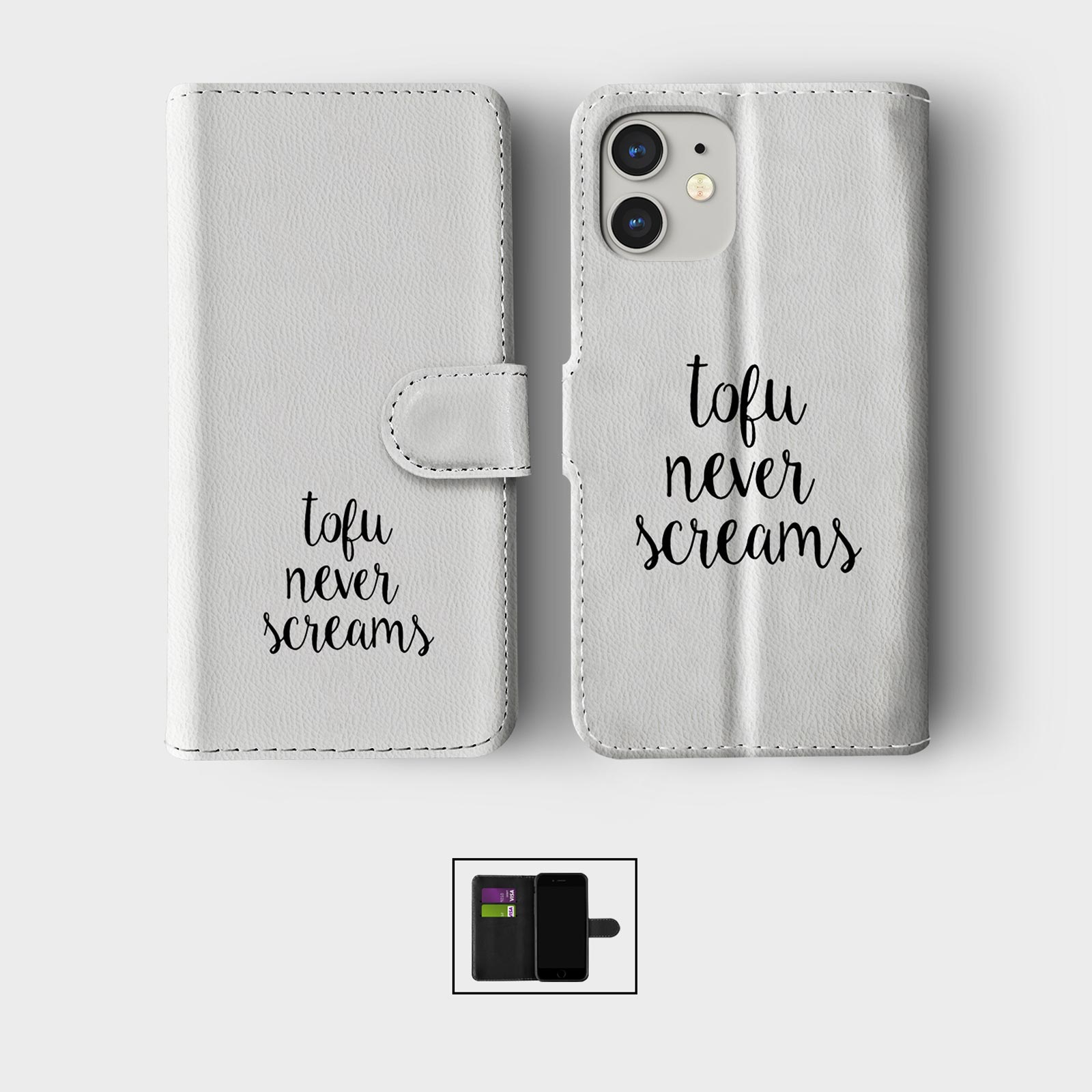 CASE FOR IPHONE 16 16E 15 14 12 12 PRO WALLET FLIP PHONE COVER VEGAN INSPIRATION - Picture 5 of 9