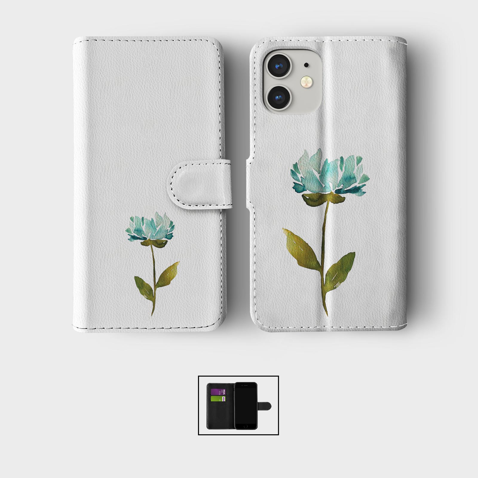 CASE FOR IPHONE 16 15 14 13 12 11 PRO WALLET FLIP PHONE COVER FLORAL BEAUTIFUL - Picture 8 of 10