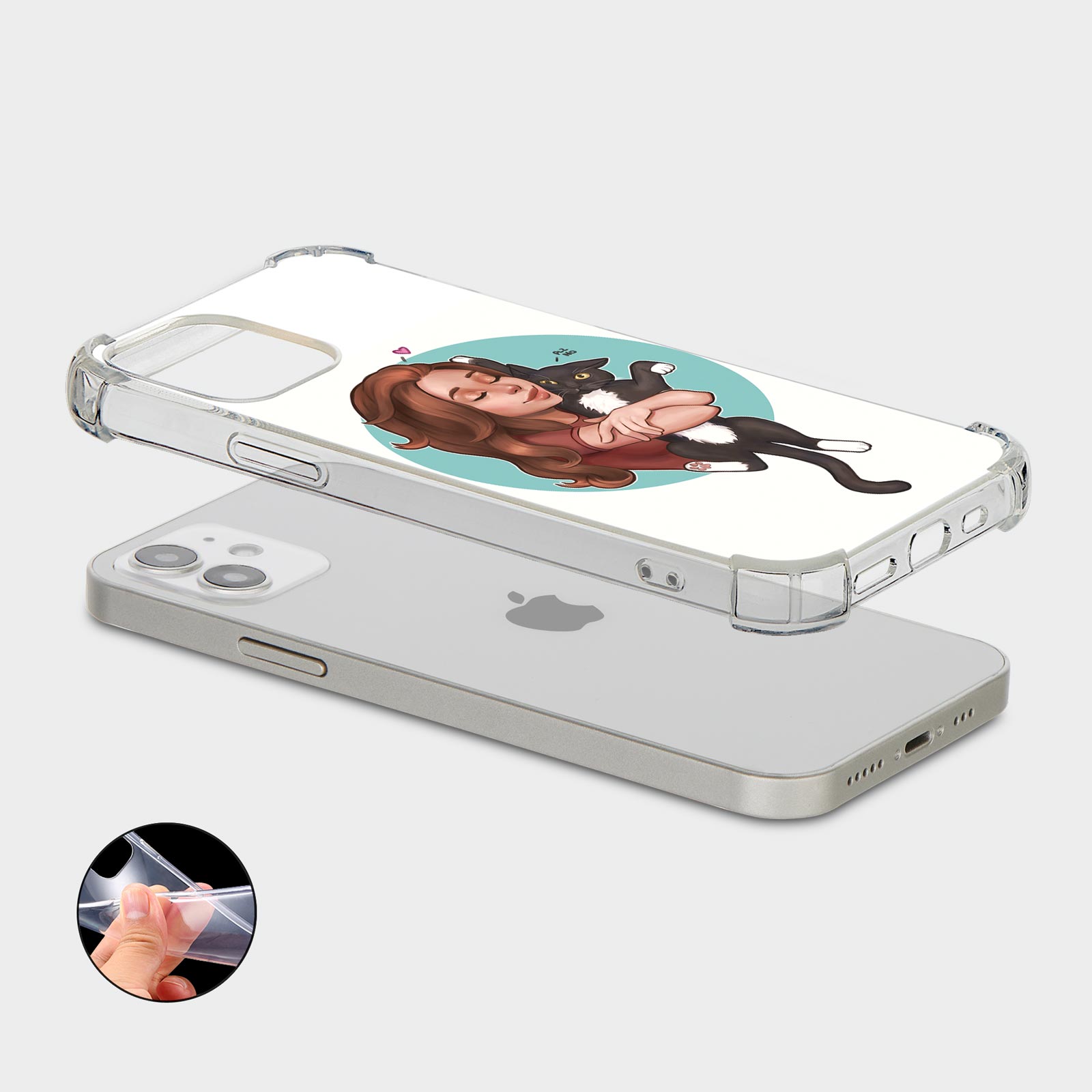 CASE FOR IPHONE 15 14 13 12 SHOCKPROOF PHONE COVER PET LOVER GIRL CUTE CARTOON - Picture 20 of 34