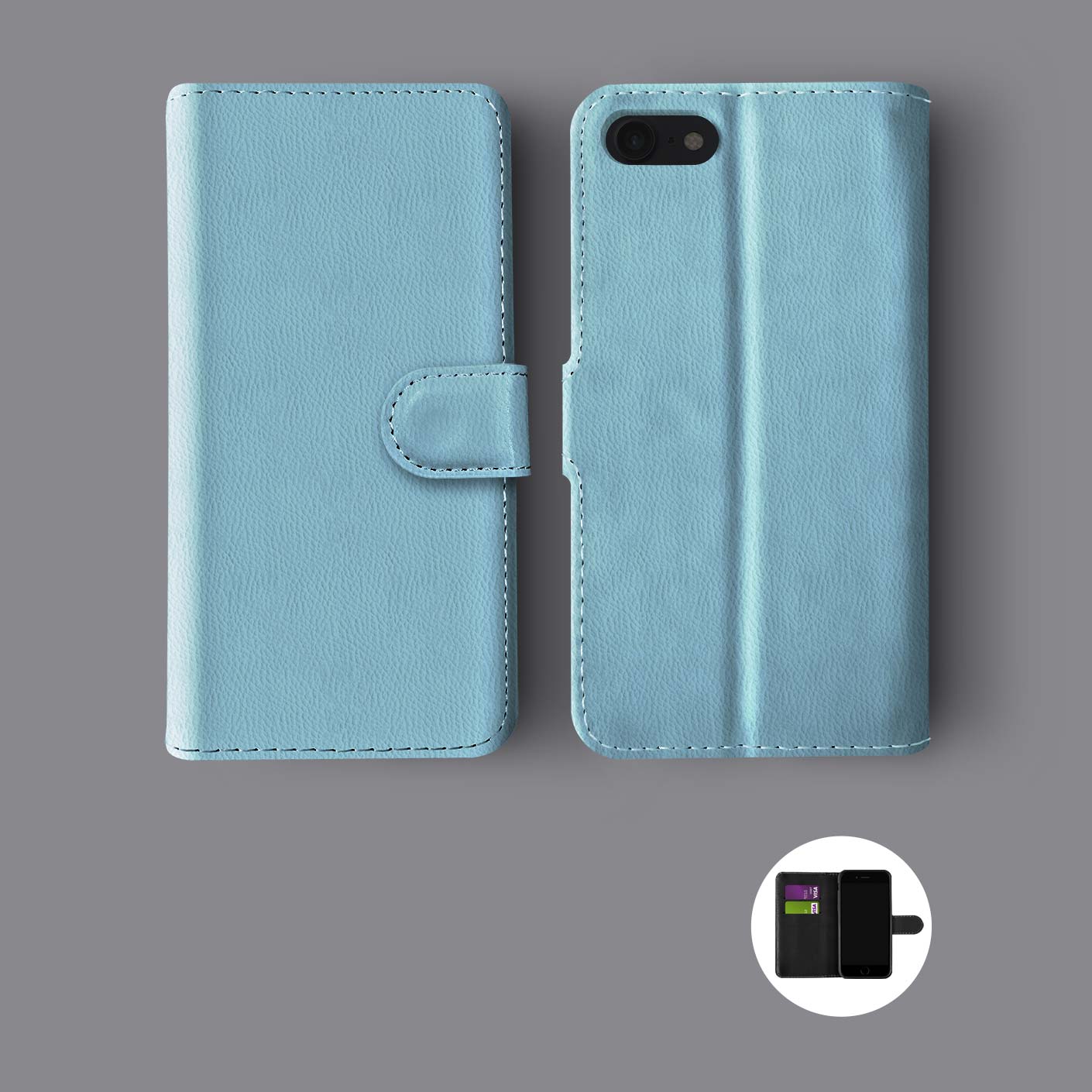 FLORAL SHABBY CHIC POLKA DOT LINES STRIPPED LEATHER WALLET PHONE CASE FOR IPHONE - Picture 8 of 10