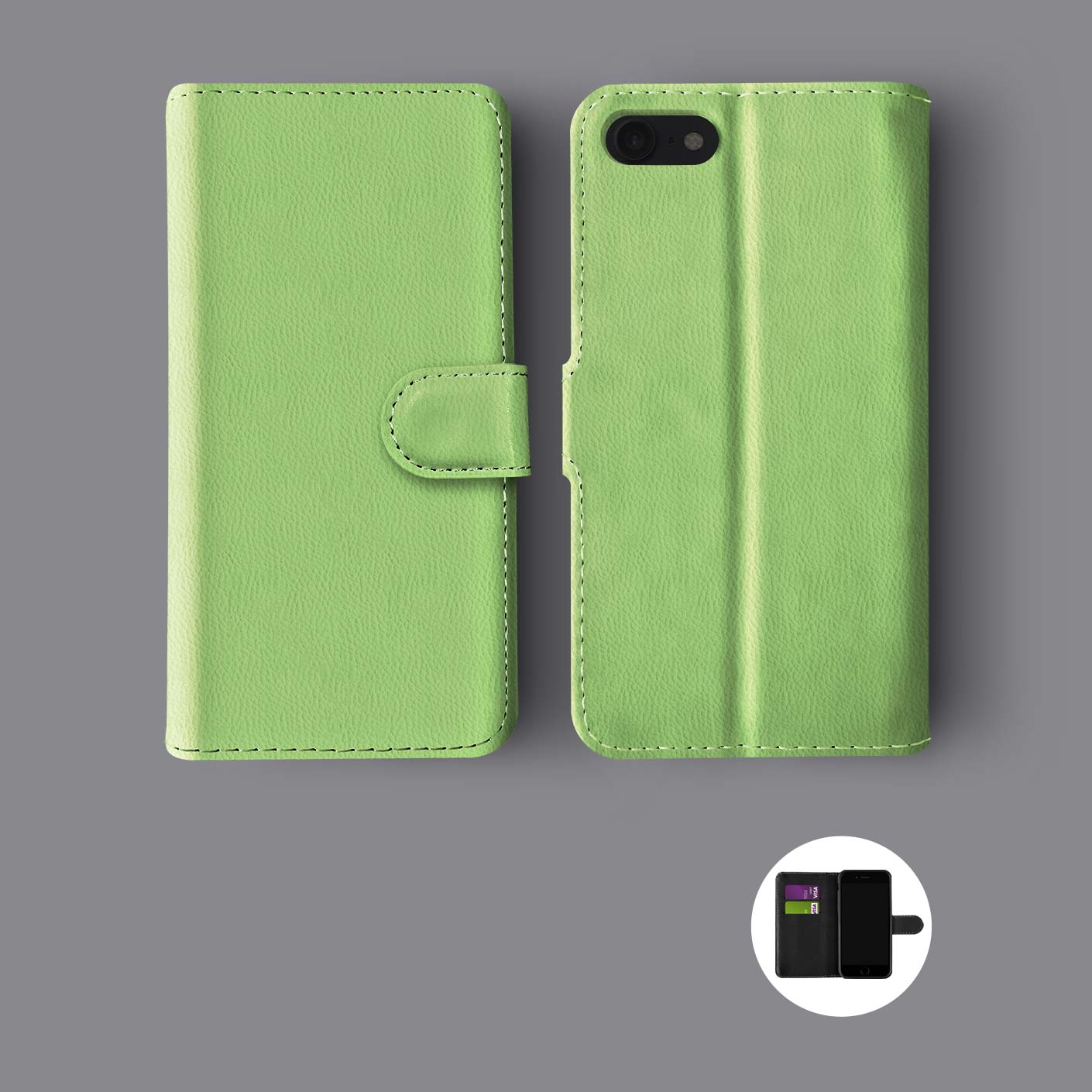 FLORAL SHABBY CHIC POLKA DOT LINES STRIPPED LEATHER WALLET PHONE CASE FOR IPHONE - Picture 9 of 10