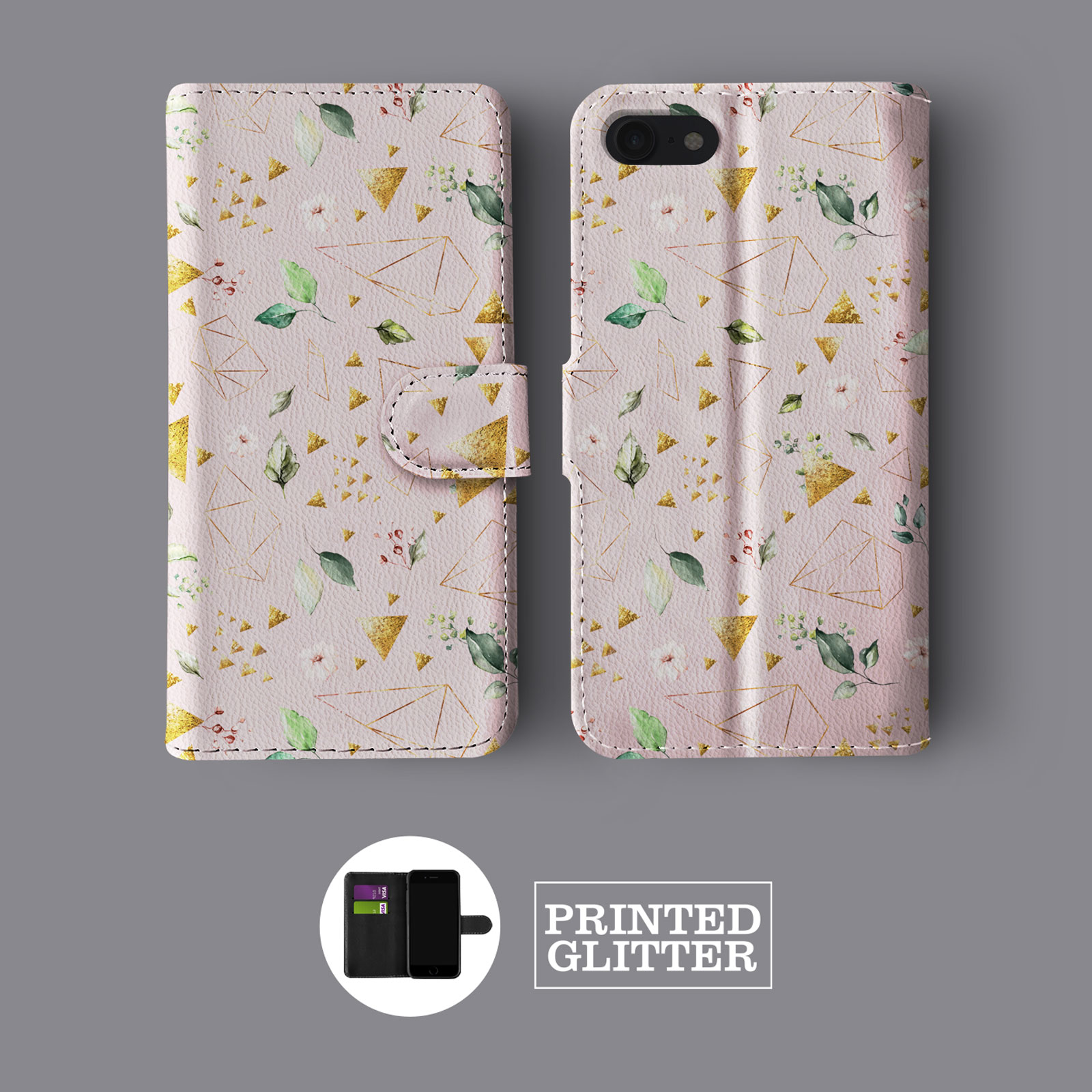 FLORAL ROSES SHABBY CHIC VINTAGE FLOWERS LEATHER WALLET PHONE CASE FOR IPHONE - Picture 2 of 8