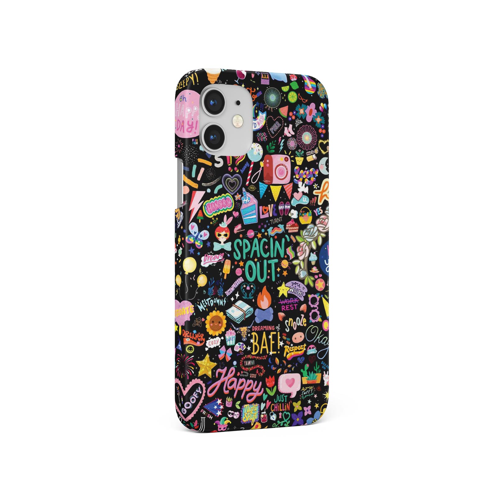 CASE FOR IPHONE 16 15 14 13 12 SE PRO MAX HARD PHONE COVER RETRO KAWAII STICKERS - Picture 6 of 10
