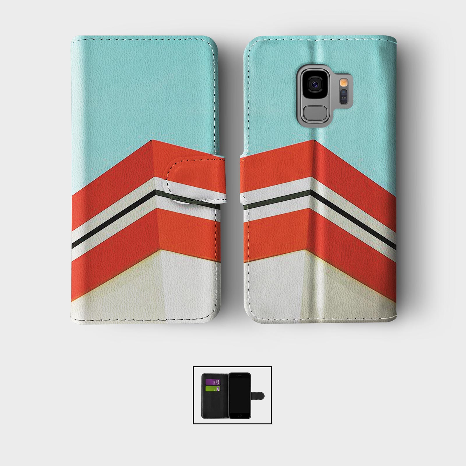 CASE FOR SAMSUNG S23 S22 S21 S20 S10 WALLET FLIP PHONE COVER STRIPES AND LINES - 第 7/8 張圖片