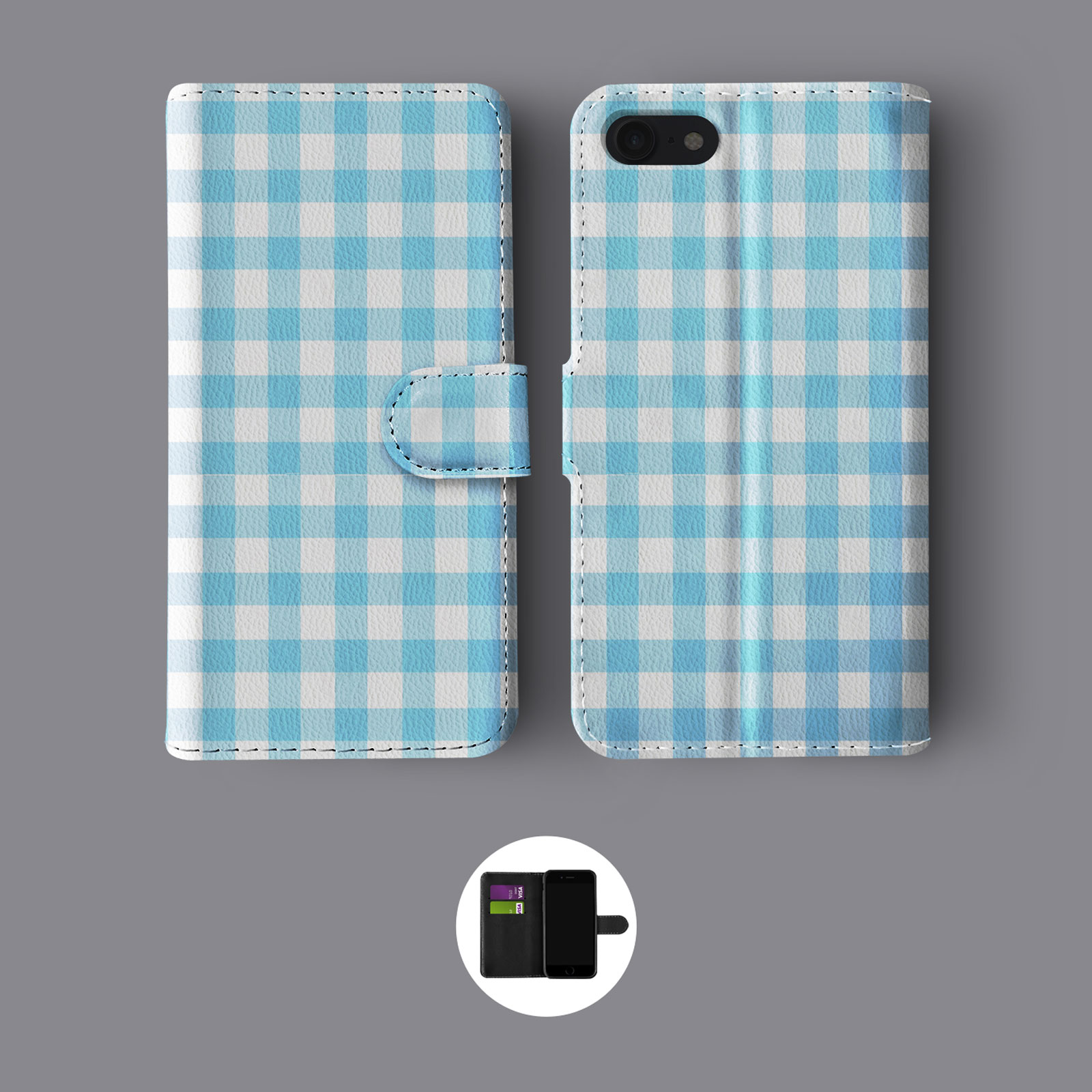 TARTAN 70S SCOTTISH SQUARES LEATHER WALLET PHONE CASE FOR IPHONE - Bild 6 von 10