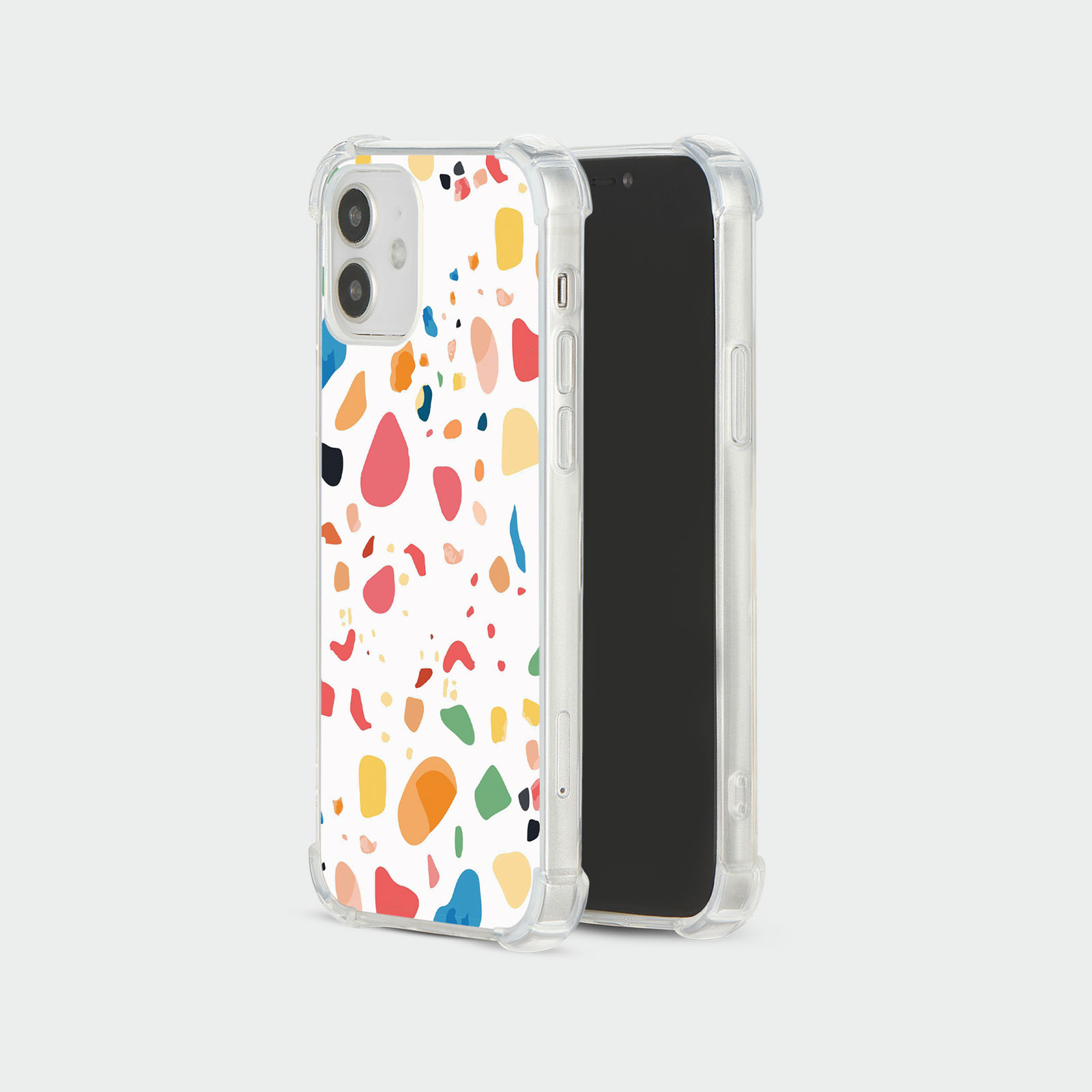 CASE FOR IPHONE 15 14 13 12 SHOCKPROOF PHONE COVER TERRAZZO ABSTRACT COLOURFUL - Picture 3 of 34