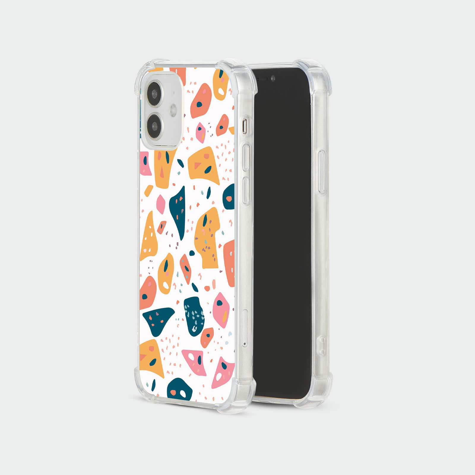 CASE FOR IPHONE 15 14 13 12 SHOCKPROOF PHONE COVER TERRAZZO ABSTRACT COLOURFUL - Picture 7 of 34