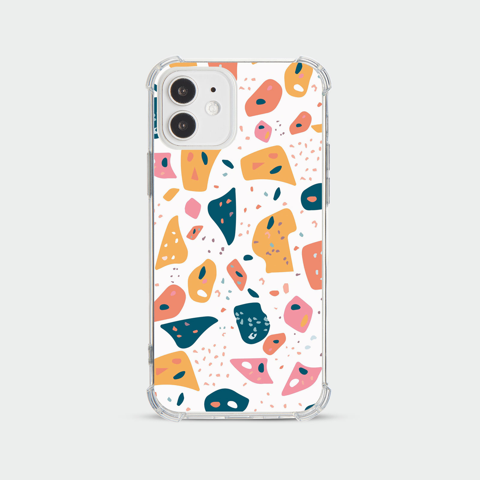 CASE FOR IPHONE 15 14 13 12 SHOCKPROOF PHONE COVER TERRAZZO ABSTRACT COLOURFUL - Picture 6 of 34