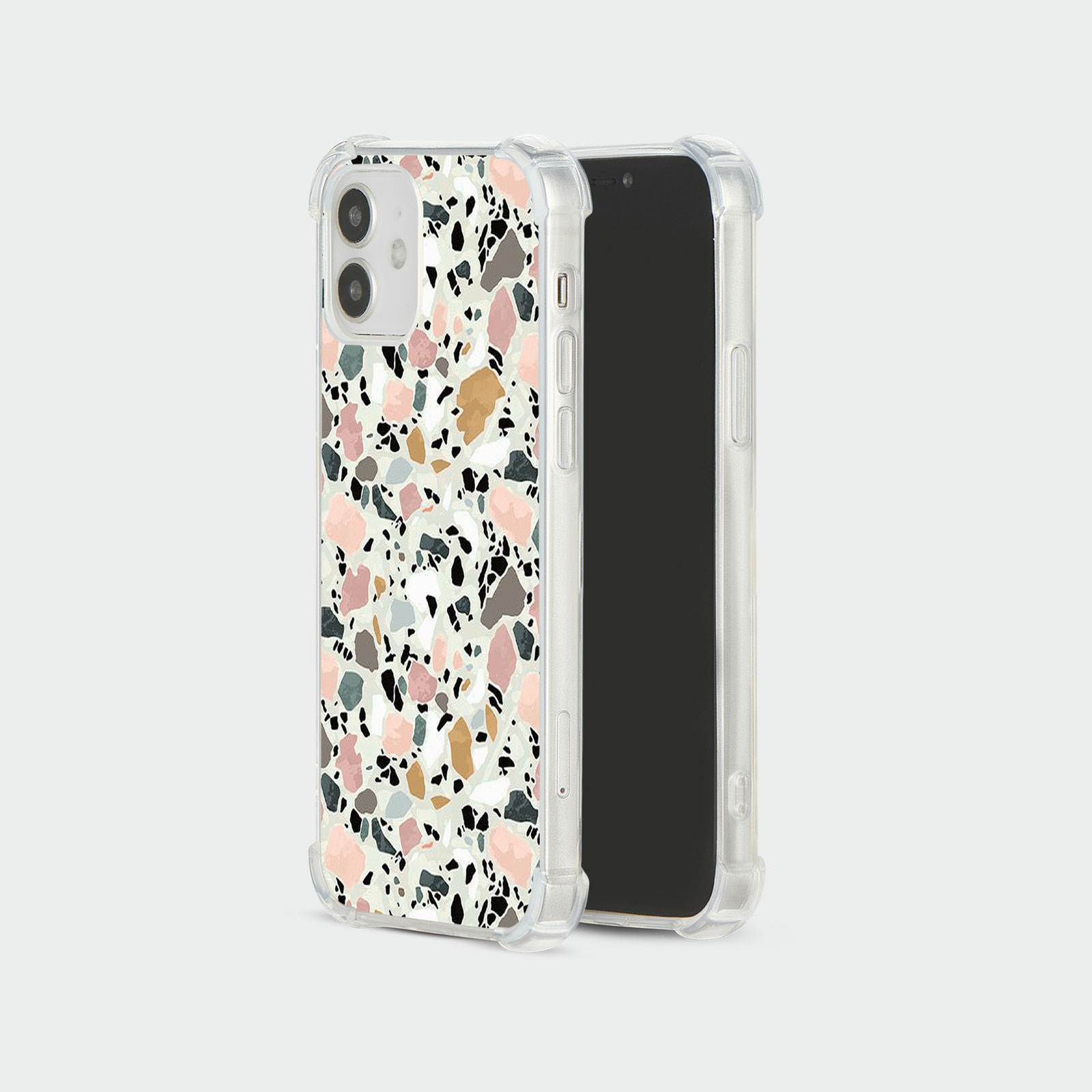CASE FOR IPHONE 15 14 13 12 SHOCKPROOF PHONE COVER TERRAZZO ABSTRACT COLOURFUL - Picture 15 of 34