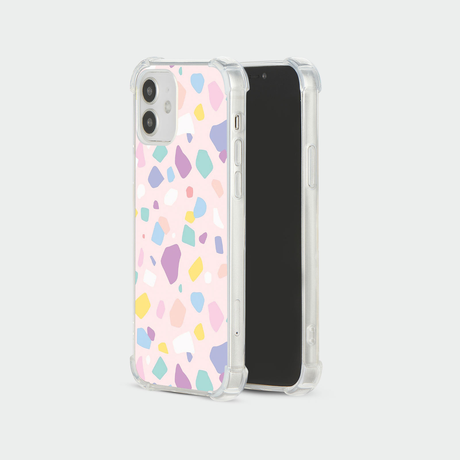 CASE FOR IPHONE 15 14 13 12 SHOCKPROOF PHONE COVER TERRAZZO ABSTRACT COLOURFUL - Picture 23 of 34