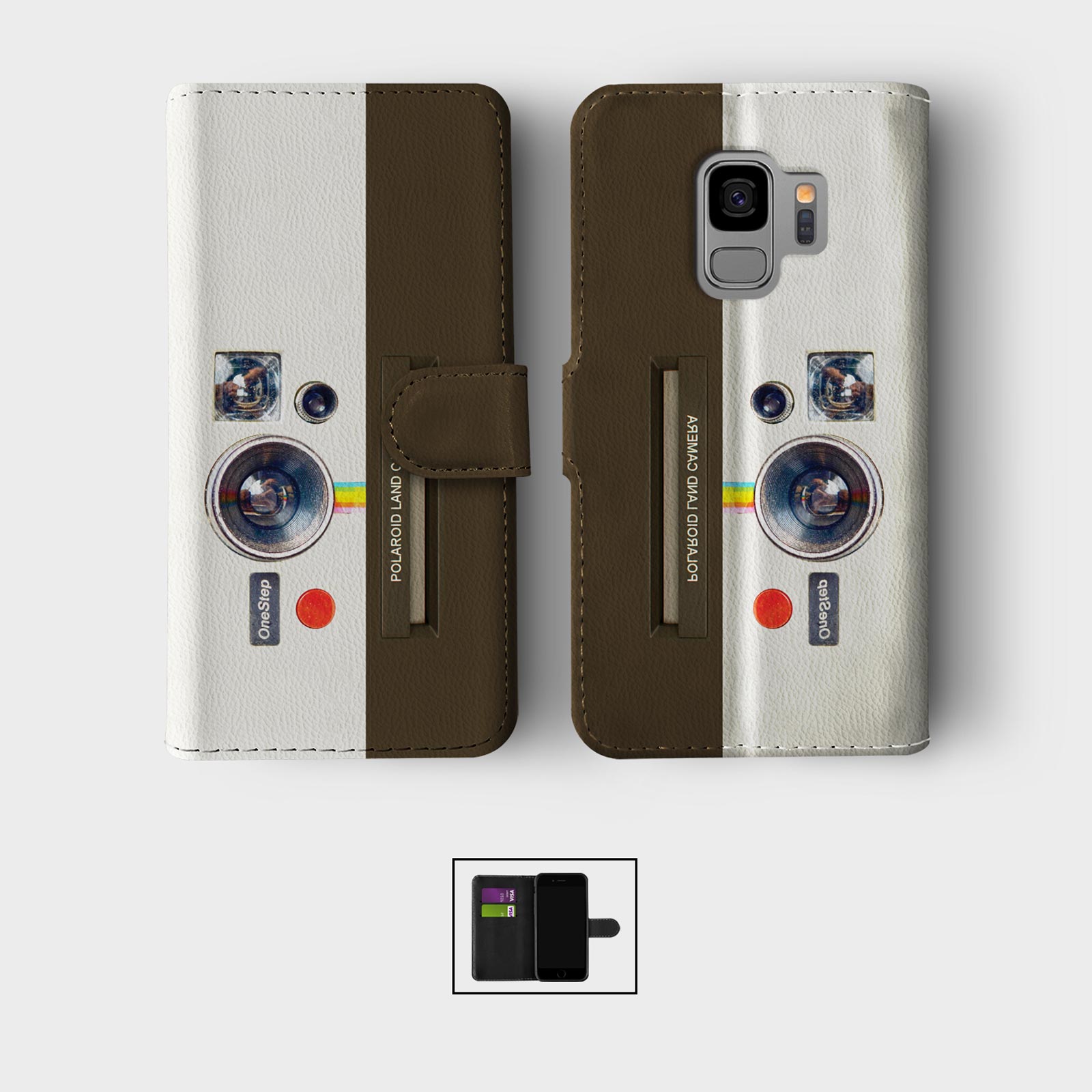 CASE FOR SAMSUNG S23 S22 S21 S20 S10 WALLET FLIP PHONE COVER RETRO PHOTO CAMERA
