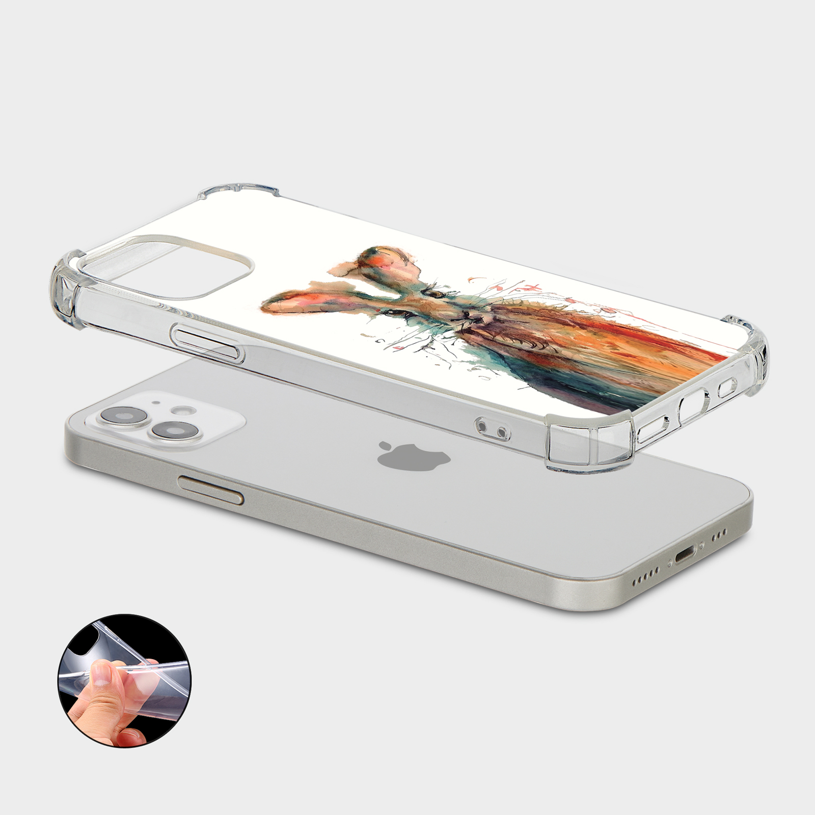 CASE FOR IPHONE 15 14 13 12 11 SE 8 PRO SHOCKPROOF PHONE COVER WHALE BIRD RABBIT - Picture 4 of 22