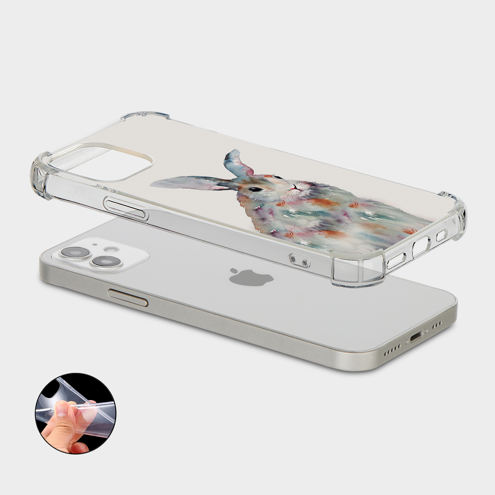 CASE FOR IPHONE 15 14 13 12 11 SE 8 PRO SHOCKPROOF PHONE COVER WHALE BIRD RABBIT - Picture 8 of 22
