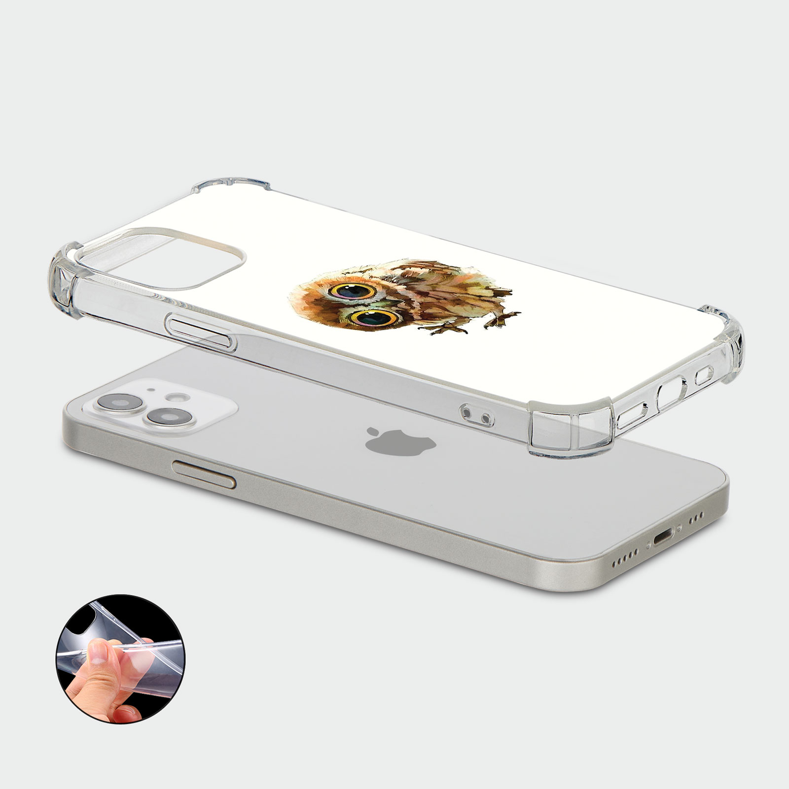 CASE FOR IPHONE 15 14 13 12 11 SE 8 PRO SHOCKPROOF PHONE COVER CAT BIRD HEDGEHOG - Picture 16 of 26