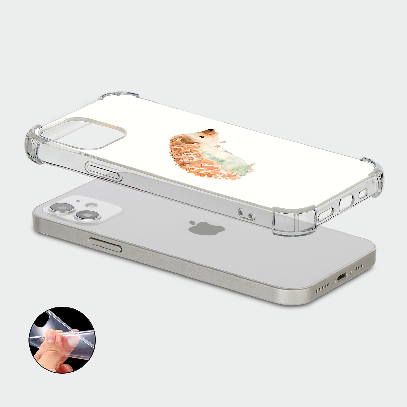 CASE FOR IPHONE 15 14 13 12 11 SE 8 PRO SHOCKPROOF PHONE COVER CAT BIRD HEDGEHOG - Picture 24 of 26